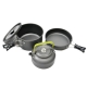 Portable Non-stick Aluminum Alloy Camping Cookware Outdoor Cooking Teapot Picnic Tableware Kettle Pot Frying Pan 3pcs-set