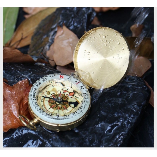 High Quality Camping Hiking Pocket Brass Golden Compass Portable Compass Navigation for Outdoor Activities outdoor survival