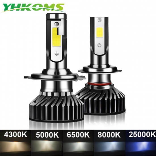 Yhkoms 80W 14000Lm Car Headlight H4 H7 H1 Led H8 H9 H11 4300K 5000K 6500K 8000K 25000K Auto Fog Light 80W 16000Lm 12V Led Bulb