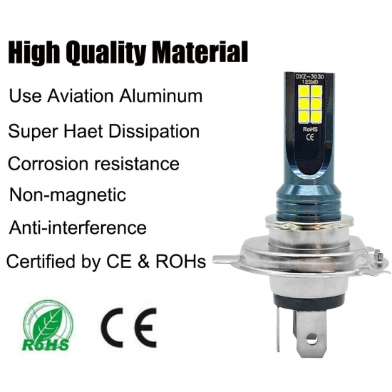 2Pcs H4 H7 Led Headlight H11 H8 H9 H10 H1 H3 Car Fog Light Bulbs 9005 9006 Auto Driving Running Lamps 12000Lm 80W 12V