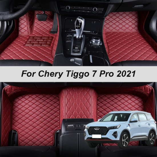 100% Fit Custom Made Leather Car Floor Mats For Chery Tiggo 7 Pro 2021 Carpet Rugs Foot Pads Accessories