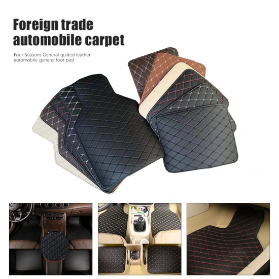 4Pcs Universal Leather Car Floor Mats Car-styling Car  Right Rudder Carpet Floor Accessories Waterproof Foot Pad Protector
