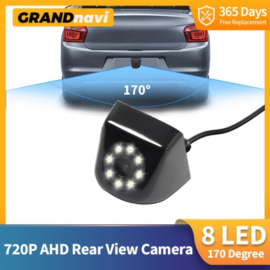 Grandnavi Ahd Car Rearview Camera 170 Degree Starlight Night Vision Vehicle Golden Lens Reverse Backup Camera  With Parking Line
