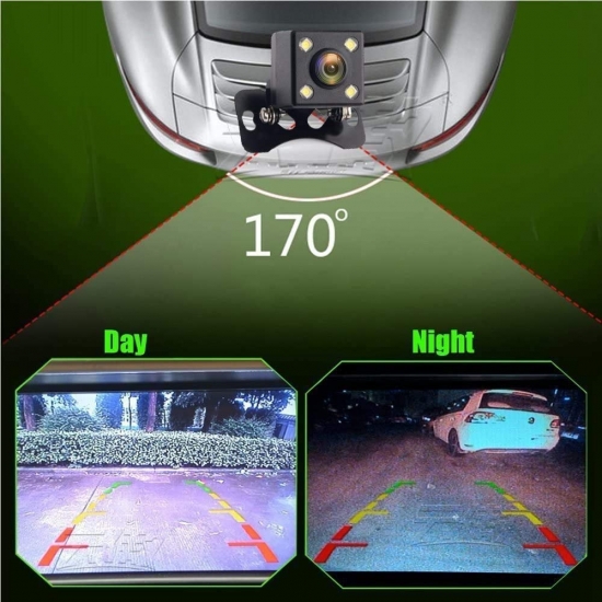 Car Rear View Camera Reverse Parking Backup Camera Ip68 Waterproof Ccd Led Backup Monitor Hd Night Vision High-definition Image