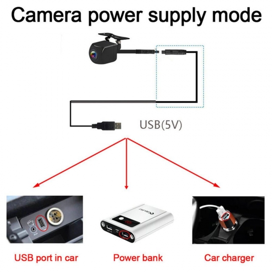 12V 2-4G Wifi Vehicle Camera 720P Hd Pixel Waterproof Usb Rearview Parking 170 Car Camera With Guide Lines For Ios Android