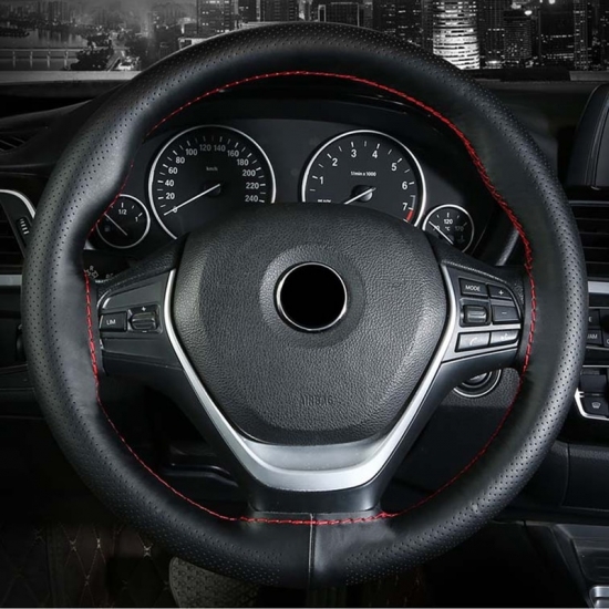 Car Steering Wheel Covers Braid Diy 38Cm Soft Artificial Leather Car Covers Car With Needle And Thread Auto Accessories