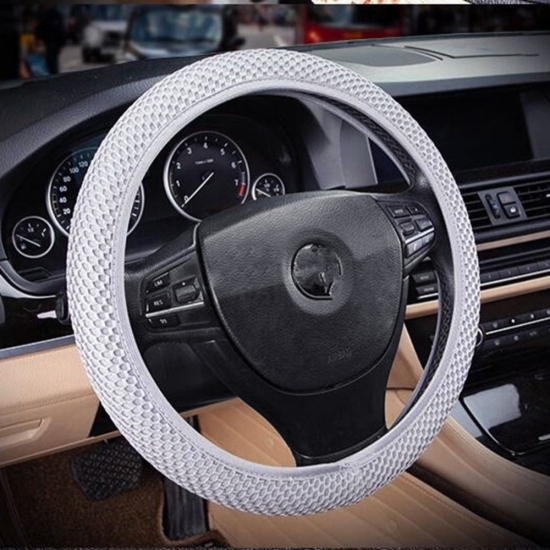 1Pcs Ice Silk Steering Wheel Cover Universal For 38Cm Wear-resistant Anti-slip Car Accessories No Inner Ring
