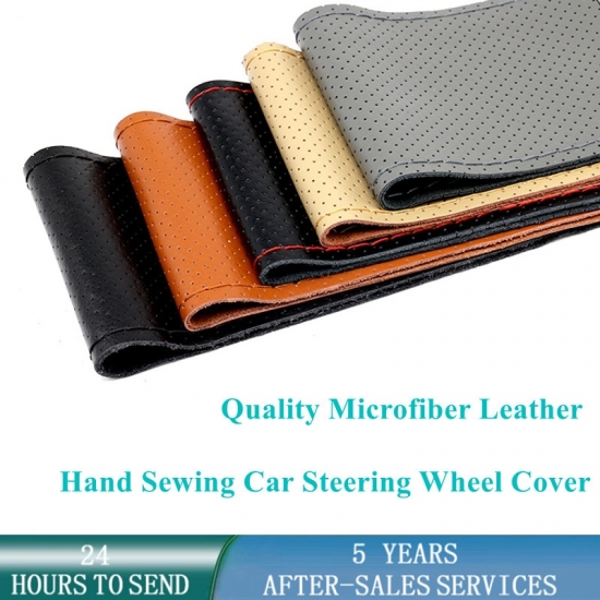 Car Steering Wheel Braid Cover Universal Fiber Leather Car Steering-wheel With Needles And Thread Auto Interior Accessories