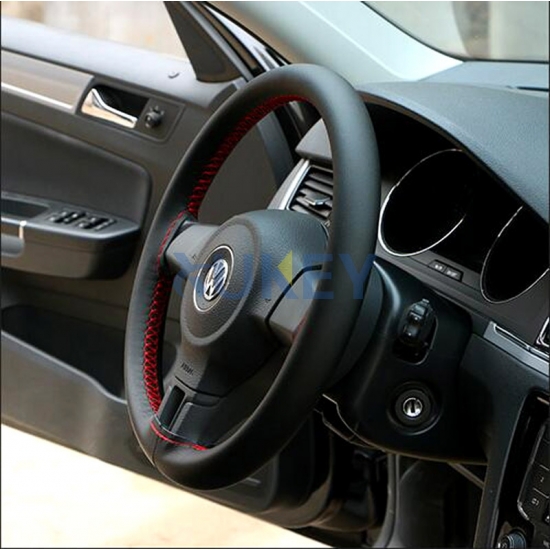 Ultrafine Fiber Leather Hand Sewing Diy Car Steering Wheel Cover Steering-wheel Covers For Ford Focus 2 3 Kia Benz Smart Nissan