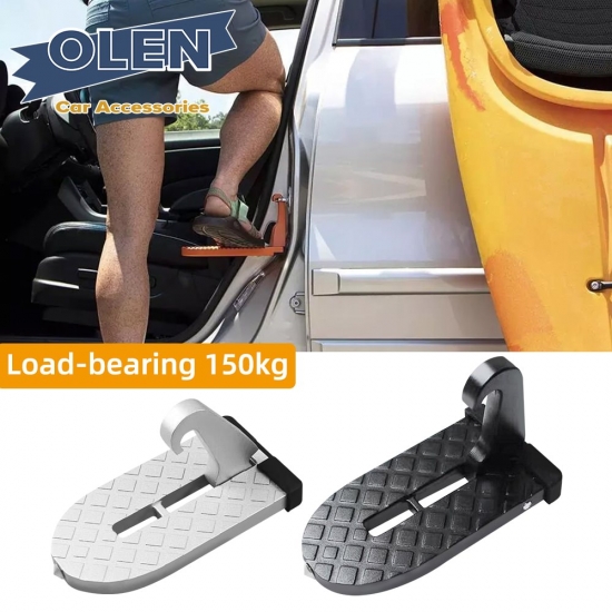 Foldable Car Roof Rack Step Car Door Step Multifunction Universal Latch Hook Auxiliary Foot Pedal Aluminium Alloy Safety Hammer
