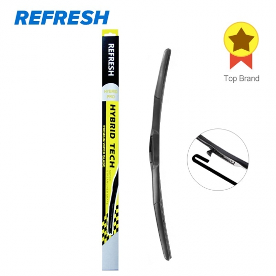 Refresh Hybrid Wiper Blade Durable Rubber For Toyota Corolla Camry Kia Sportage Hyundai Creta Fit Hook Arms Only - ( Pack Of 1 )