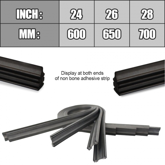 2-4Pcs Car Vehicle Insert Rubber Strip Auto Universal Wiper Blade Refill Soft Strips  Size 24-amp;Quot; 26-amp;Quot; 28-amp;Quot;  Windshield Accessories