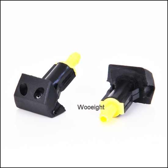 2Pcs Black Plastic Car Front Windshield Washer Wiper Water Spray Nozzle Fit For Nissan Tiida Sylphy X-trail Venucia D50 R50