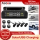 Acceo Smart Tpms Car Tire Pressure Alarm Monitor System 4 Sensors  Display Solar Intelligent Tyre Pressure Temperature Warning