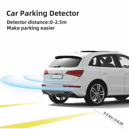 Risingon 12V 22Mm Car Parking Sensor Kit Universal 4 Sensors Buzzer Reverse Backup  Sound Alert Indicator Probe System
