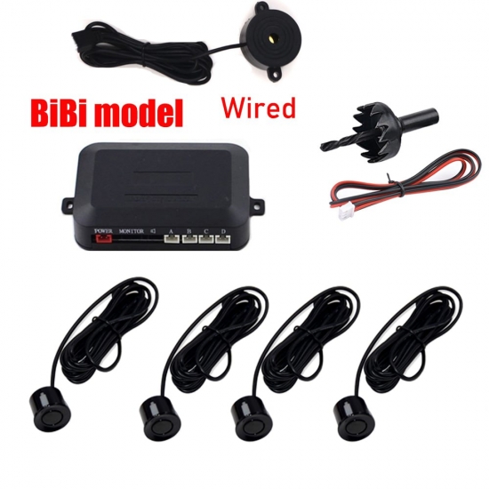 4 Car Parking Sensor Kit Buzzer 22Mm  Reverse Backup  Sound Alert Indicator Probe System 12V For Bmw E39 Ford Focus 2 Opel