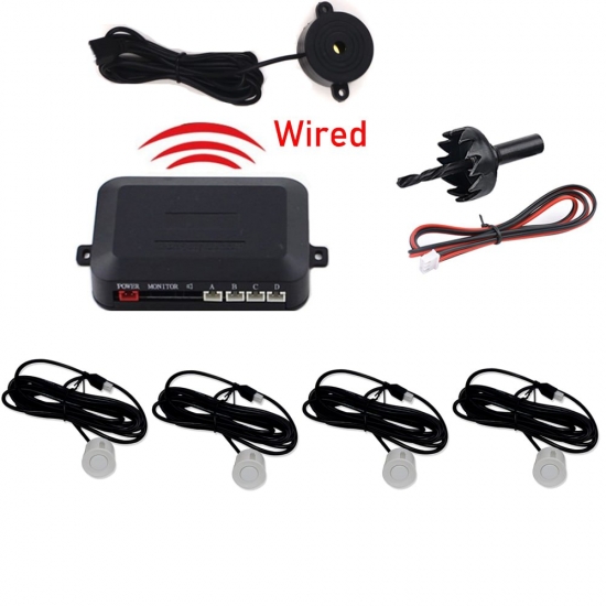 4 Car Parking Sensor Kit Buzzer 22Mm  Reverse Backup  Sound Alert Indicator Probe System 12V For Bmw E39 Ford Focus 2 Opel