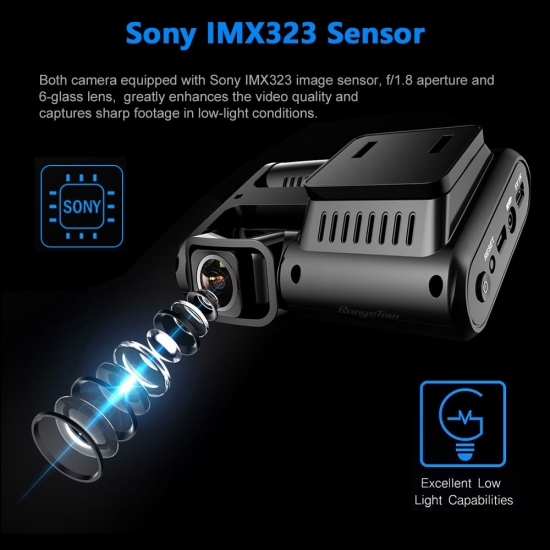 4K 2160P Wifi Gps Logger Dual Lens Car Dvr Novatek 96663 Chip Sony Imx323 Sensor Night Vision Dual Camera Dash Cam Recorder D30H
