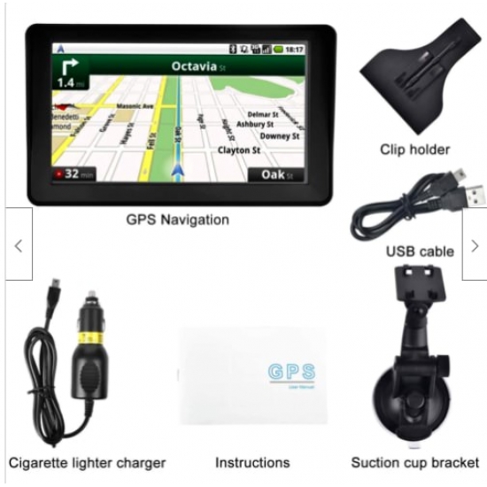 7 Inch  Truck Gps Navigator With Touch Screen Europe Map