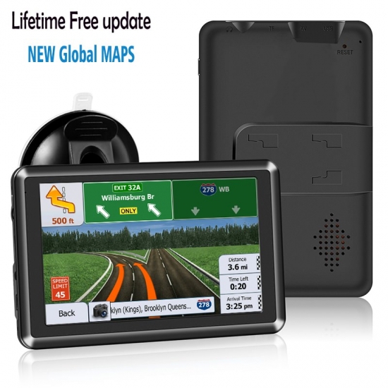 5 Inch Gps Navigation For Car  Truck Accessories Free Map Update Tools 2022 8Gb Speed Warning Voice Broadcast Amercia Europe
