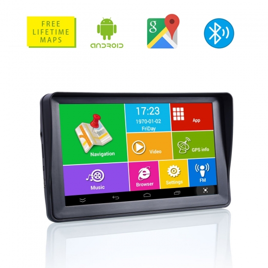 7-amp;Quot; Inch Android 16Gb Ram512Mb Car Gps Navigation Sat Na Av-in Bluetooth Wifi Fm Transmitter Free Maps+Sunshade