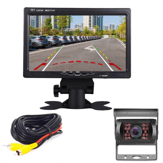 Universal 7 Inch  Hd Screen Car Monitor 1024*600 Security Monitor Parking Assistance  Rear View Camera Optional