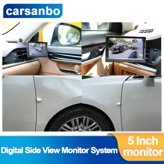Carsanbo 5 Inch Mirror Monitor Car Digital Side View System With 720P Camera Blind Spot Hd Monitor Waterproof Auto Accessories