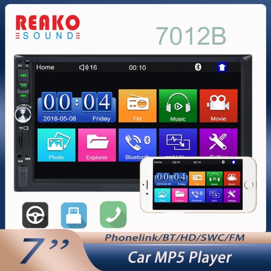 Reakosound 2 Din Car Radio 7-amp;Quot; Hd Autoradio Multimedia Player Touch Screen Auto Audio Car Stereo Bt Mp5 Usb Tf Fm Camera 7012B