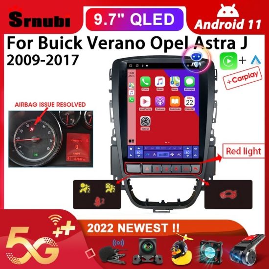 Srnubi Android 11-0 Car Radio For Opel Astra J Vauxhall Buick Verano 2009-2015 Multimedia Video 2Din 4G Wifi Carplay Head Unit