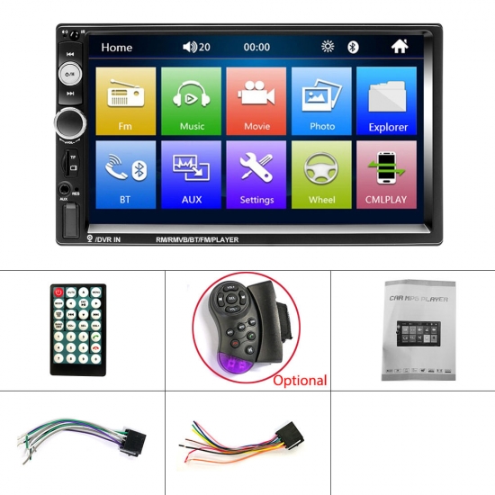 Podofo 2 Din Car Radio 7-amp;Quot; Hd Autoradio Multimedia Player 2Din Touch Screen Auto Audio Car Stereo Mp5 Bluetooth Usb Tf Fm Camera