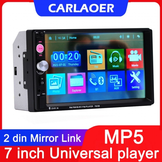 Carlaoer 2 Din Car Radio 7-amp;Quot; Hd Autoradio Multimedia Player 2Din Touch Screen Auto Audio Car Stereo Mp5 Bluetooth Usb Fm Camera