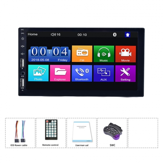 X-reako 7 Inch 1 Din Mp5 Player Touch Hd Capacitive Screen Car Mp5 With Double Usb Mirror Link Universal Auto Radio