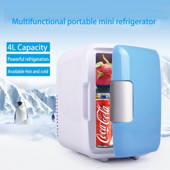 Mini 4L Car Fridge Freezer Refrigerator Car Home Dual Use Car Fridge 12V Portable Cooler Heater Travel Refrigerator