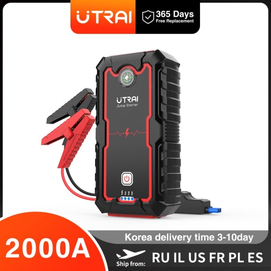 Utrai 2000A Jump Starter Power Bank Portable Charger Starting Device For 8-0L-6-0L Emergency Car Battery Jump Starter