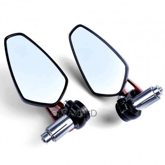 7-8-amp;Quot; 22Mm Cnc Motorcycle Rearview Mirrors Universal Blue Glass Scooter Bar End Handlebar Mirror Rear View Mirror Accessories