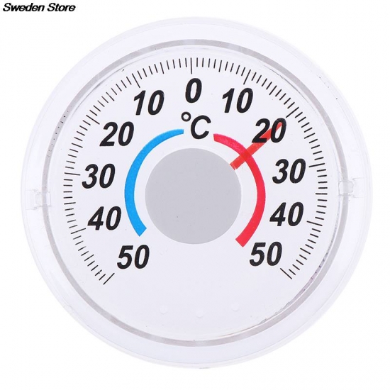 1Pcs Round Plastic Door And Window Thermometer Outdoor Door Window Thermometer Pointer Type Cold And Heat Watch