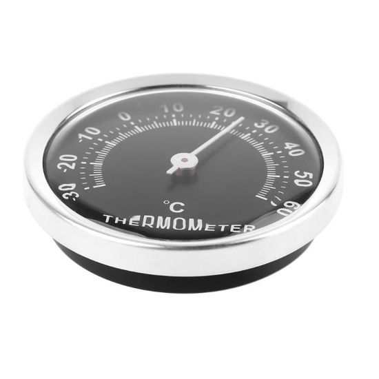 P82D Mini Thermometer Mechanical No Battery Analog 58Mm Car Temperature Gauge With Double-sided Sticker Lightweight Durable