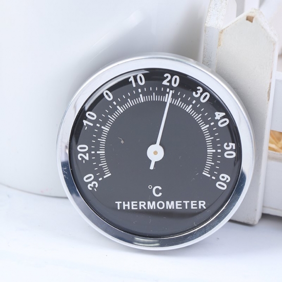1Pc Mini Car Auto Automobile Thermometer Hygrometer Temperature Instruments Mechanics Decoration Ornament Clock Car Accessories
