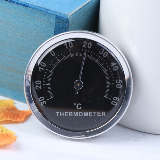 1Pc Mini Car Auto Automobile Thermometer Hygrometer Temperature Instruments Mechanics Decoration Ornament Clock Car Accessories