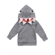 Bebiullo Unisex Baby Autumn Winter Shark Hooded Sweatshirt Infant Boys Girls Hoodies with Kangaroo Muff Pockets& Shark Fin