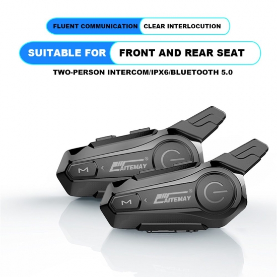 1-2Pcs E1 Bluetooth Intercom Motorcycle Helmet Bluetooth Headset For 2 Rider Intercomunicador Moto Interphone Headset Wireless