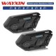 Wayxin R6S Helmet Headset Motorcycle Intercom Waterproof Bluetooth 5-0  Dsp Noise Reduction 6 Rider  Communication Mp3 Gps 1200M