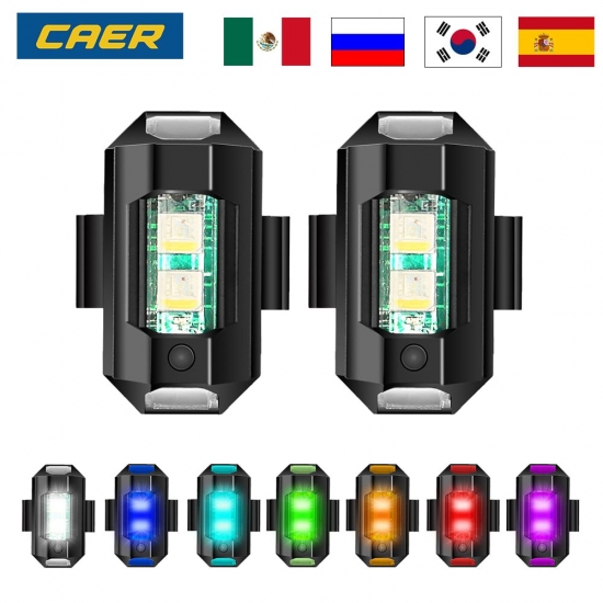 Universal Led Anti-collision Warning Light Mini Signal Light Drone With Strobe Light 7 Colors Turn Signal Indicator Motorcycle