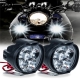 2Pcs Motorcycle Headlight  6 Led Lights White Spotlights Electric Vehicle Scooters Lamp High Brightness Modified Auxiliary Bulbs