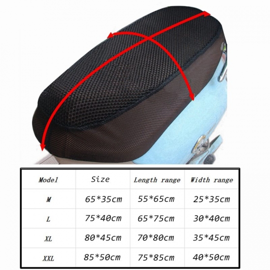 Breathable Summer 3D Mesh Seat Cover Motorcycle Moped Motorbike Scooter Seat Covers Cushion Anti-slip Waterproof Accessories