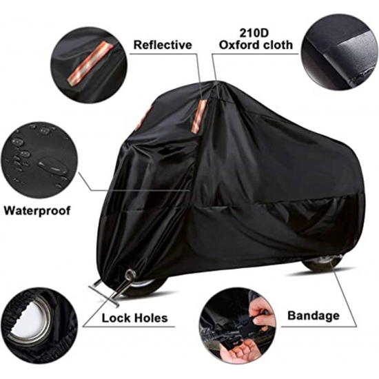 Strong Oxford Motorcycle Reflective Sunshade Cover Waterproof Dustproof Uv Protective Outdoor Motorbike Rain Cover Universal