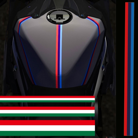 Reflective Italy Flag Motocross Stripe Stickers Motorcycle Tank Decals For Honda Adv Cbr Hrc Bmw Gs 1250