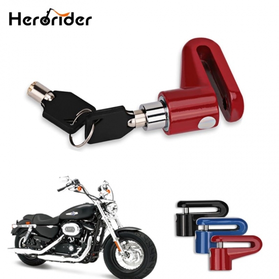 Herorider Motorcycle Sturdy Wheel Disc Brake Lock Security Anti Thief Alarm Motorcycle Anti Theft Disk Disc Brake Rotor Lock
