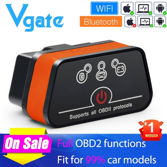 Icar2 Obd2 Scanner Vgate Icar Pro V2-3 Wifi-Bluetooth For Ios-Android Auto Obd Code Reader Diagnose Tool  Pk Elm327