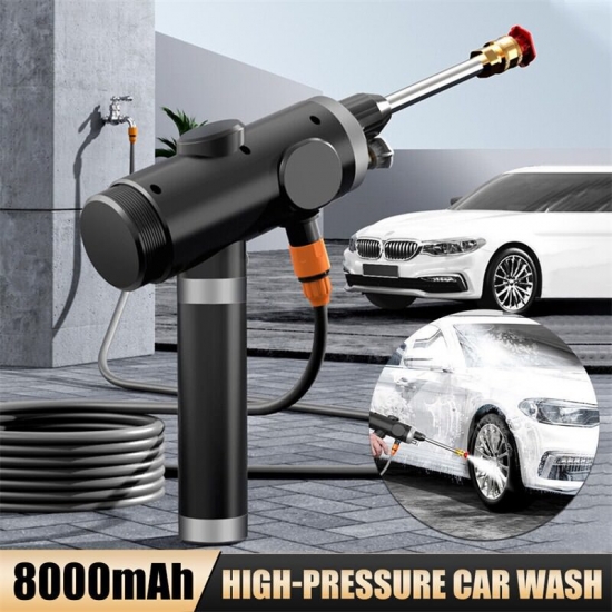 Electric Car Washer Gun Household Portable Car Washer For Wireless Car Washing Locomotive High Power Lithium Battery High-pressure